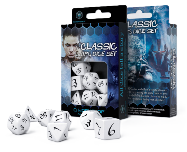 Classic RPG Dice Set: White & Black
