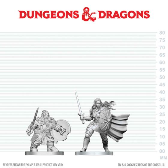 D&D Nolzur's Mini: Dwarf Fighter & Orc Paladin