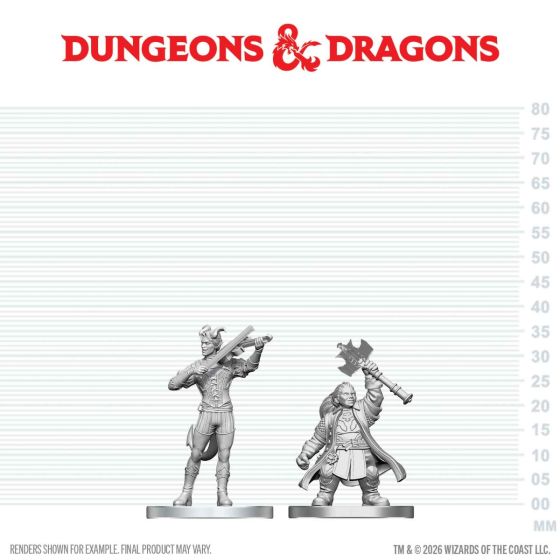 D&D Nolzur's Mini: Tiefling Bard & Dwarf Cleric