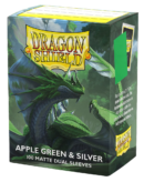 DS Matte Dual Apple Green & Silver Sleeves 100ct