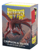 DS Matte Dual Crimson & Silver Sleeves 100ct