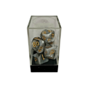 Dual Black-White/Gold Polyhedral 7-Die Set