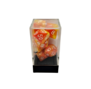 Dual Red-Yellow/White Polyhedral 7-Die Set