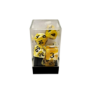 Dual Yellow-White/Black Polyhedral 7-Die Set
