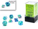 Festive Waterlily/White Mini Polyhedral 7-Die Set