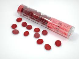 Frosted Red Glass Stones Tube