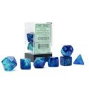 Gemini Blue-Blue/Light Blue Luminary Polyhedral 7-Die Set