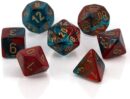 Gemini Red-Teal/Gold Mini Polyhedral 7-Die Set