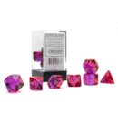 Gemini Translucent Red-Violet/Gold Polyhedral 7-Die Set
