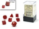 Glitter Ruby/Gold Mini Polyhedral 7-Die Set