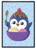 Ice Cream Penguin Double-Matte White Core Deck Protector 50ct