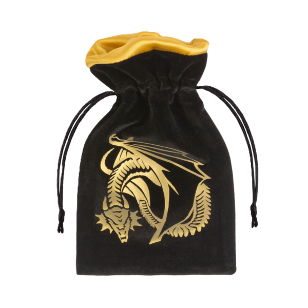 Japanese Dice Bag: Black & Golden Velour