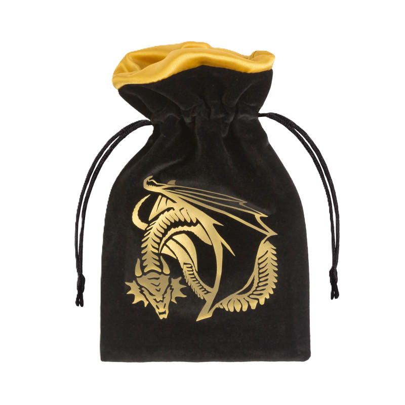 Japanese Dice Bag: Black & Golden Velour