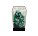 Marble Green/White Polyhedral 7-Die Set