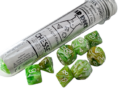 Marble Sour Green/White Lab Polyhedral 7-Die Set