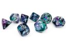 Nebula Flourite/White Polyhedral 7-Die Set (w/ bonus die)