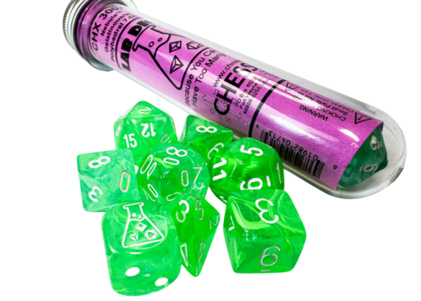 Nebula Gelatinous/White Polyhedral 7-Die Set (with bonus die)