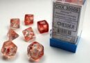 Nebula Luminary Red/Silver Polyhedral 7-Die Set