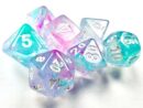 Nebula Wisteria/White Mini Polyhedral 7-Die Set