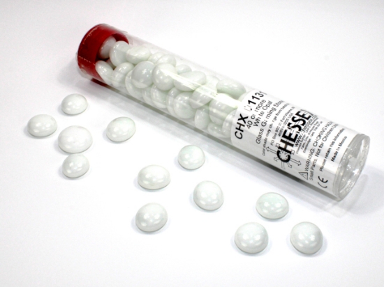 Opaque White Glass Stones Tube
