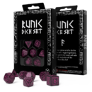 Runic Dice Set: Shimmering Black with Magenta
