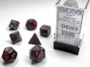 Velvet Black/Red Mini Polyhedral 7-Die Set